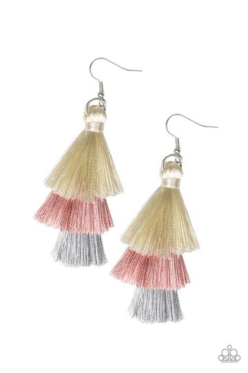 Hold On To Your Tassel! - Pink Tassel Earring-Paparazzi
