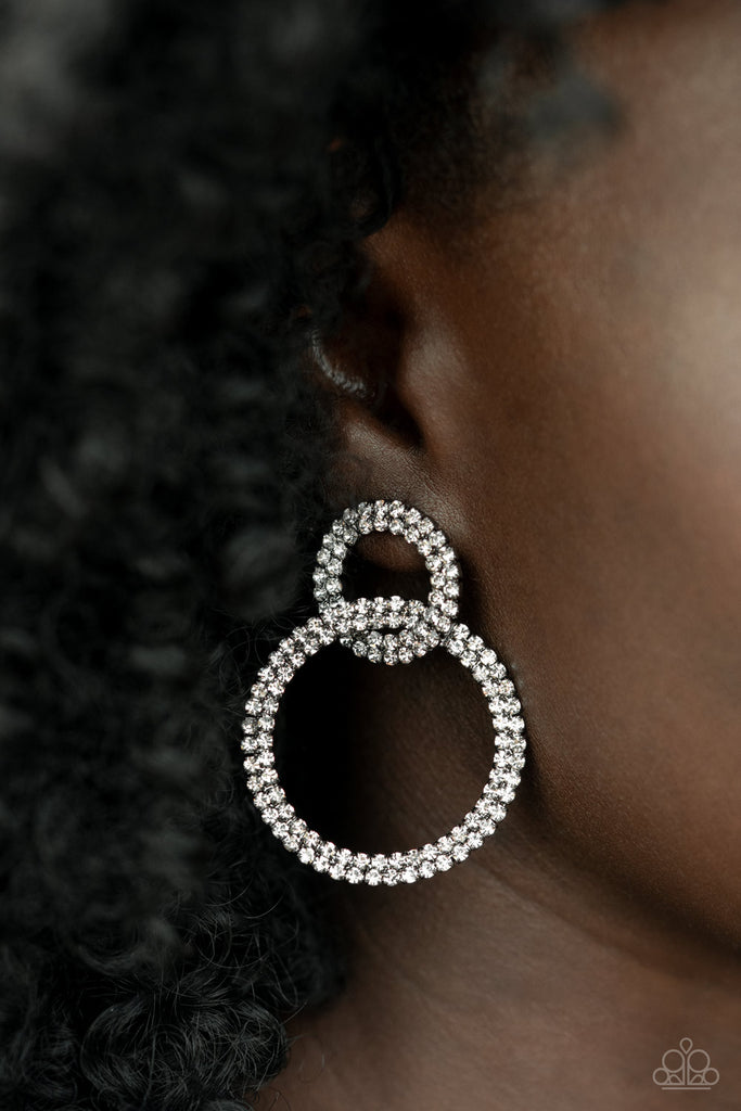 Intensely Icy-Black Post Earring-Gunmetal-Paparazzi - The Sassy Sparkle