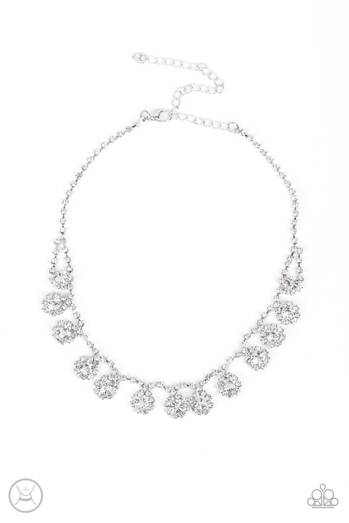Princess Prominence-White Choker Necklace-Paparazzi - The Sassy Sparkle
