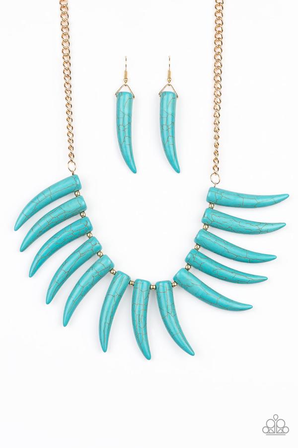 Tusk Tundra-Blue Paparazzi Necklace- Life of the Party Exclusive August 2020 - The Sassy Sparkle
