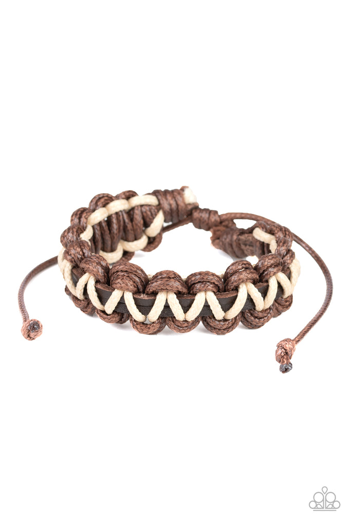 WEAVE It At That-Brown Urban Bracelet-Pull Cord-Paparazzi - The Sassy Sparkle