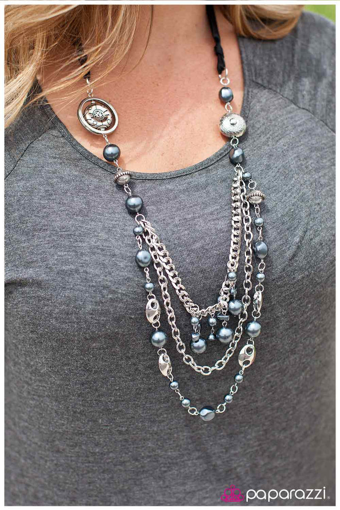 All The Trimmings-Black Blockbuster-$5 Paparazzi Necklace - The Sassy Sparkle