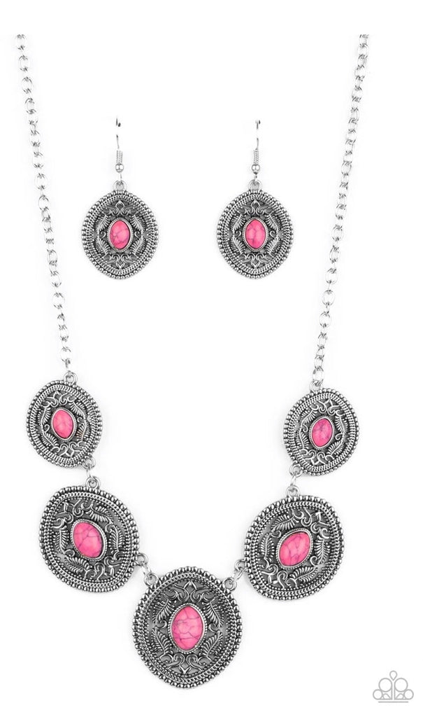 Alter ECO - Pink Stone Necklace-Paparazzi