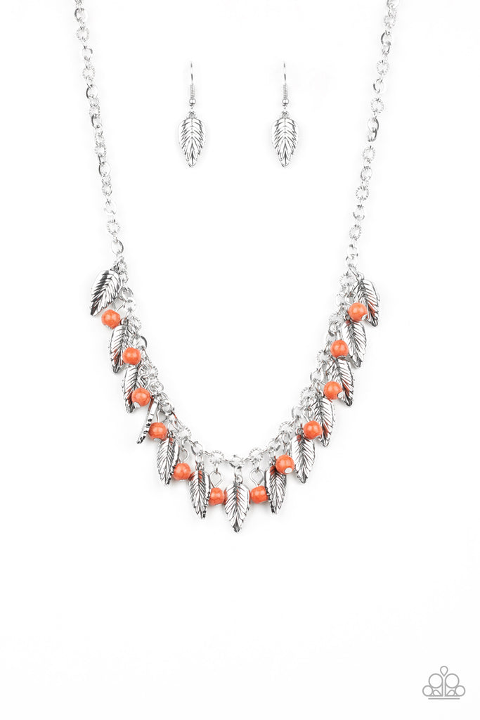 Boldly Airborne - Orange Stone Necklace-Paparazzi - The Sassy Sparkle