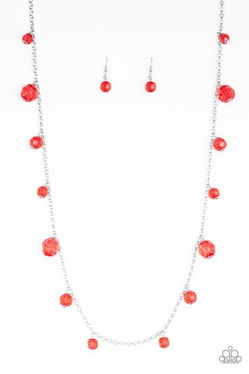 GLOW-Rider - Red Necklace-Paparazzi