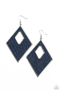 Woven Wanderer - Blue Earring-Paparazzi