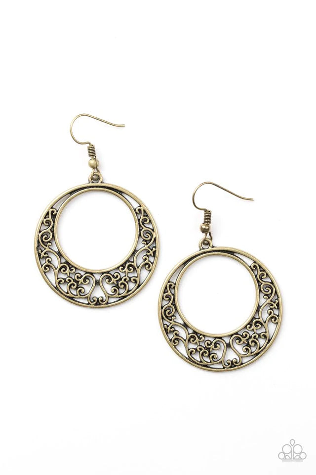 Newport Nautical - Brass Earring-Paparazzi - The Sassy Sparkle