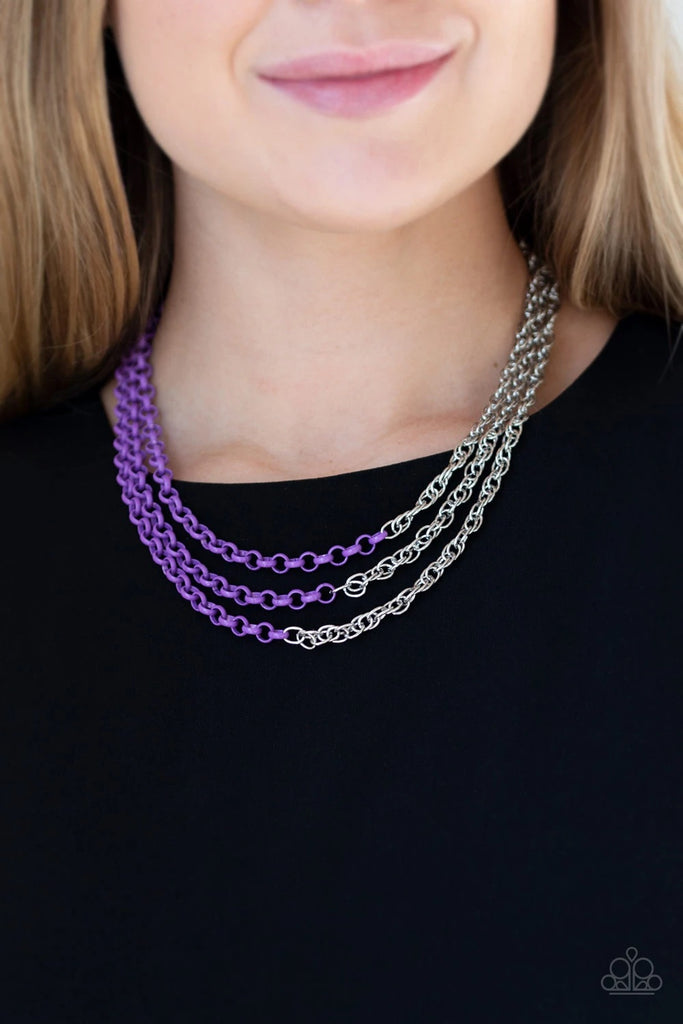 Turn Up The Volume - Purple Necklace-Paparazzi