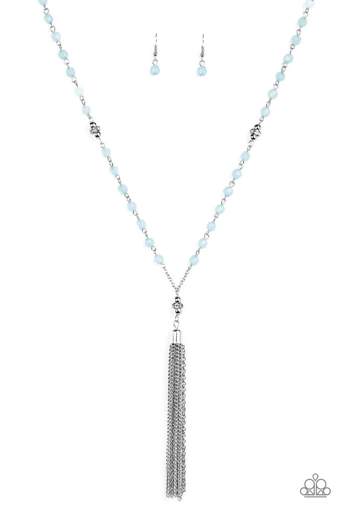 Tassel Takeover - Blue Necklace-Paparazzi - The Sassy Sparkle