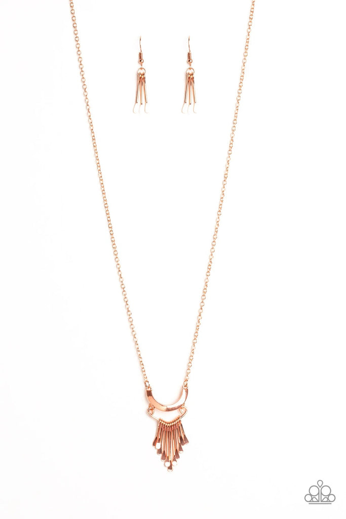 Trendsetting Trinket - Copper Necklace-Paparazzi