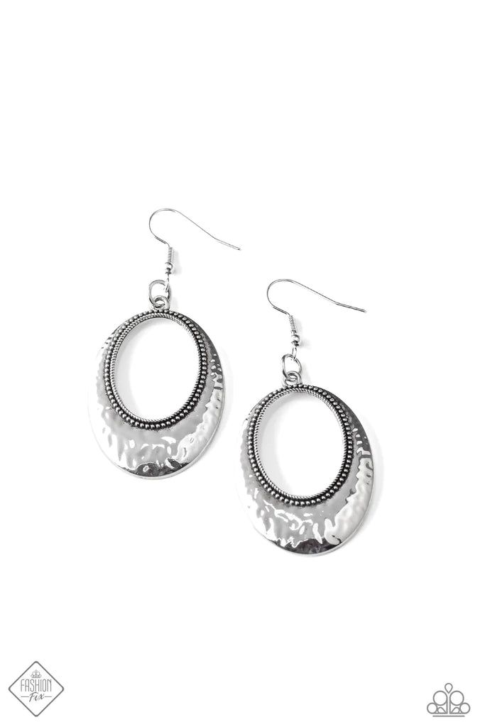 Tempest Texture - Silver Earring-Paparazzi - The Sassy Sparkle