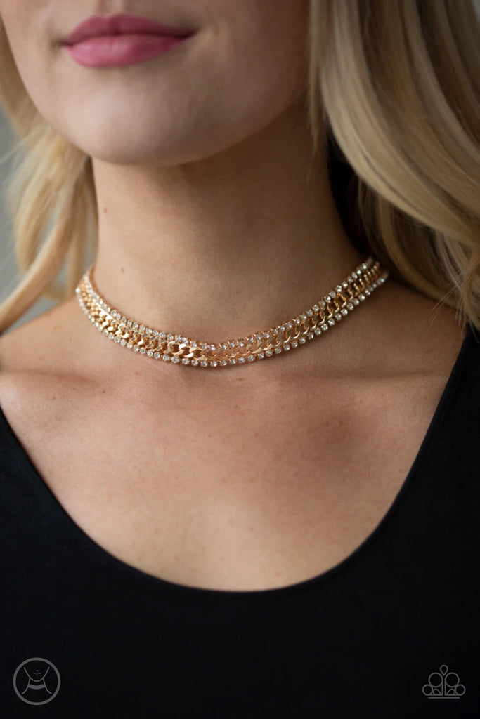 Empo-HER-ment - Gold Choker Necklace-Paparazzi