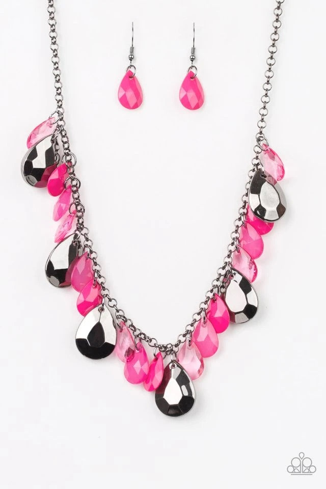 Hurricane Season - Pink Necklace-Paparazzi - The Sassy Sparkle