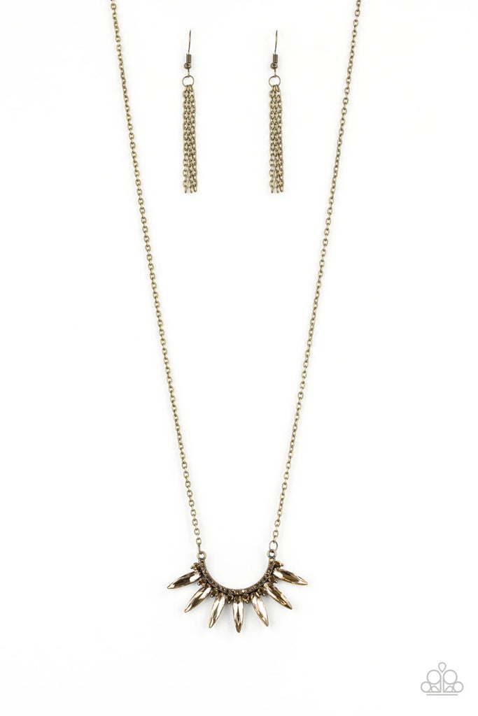 Empirical Elegance - Brass Necklace-Paparazzi - The Sassy Sparkle