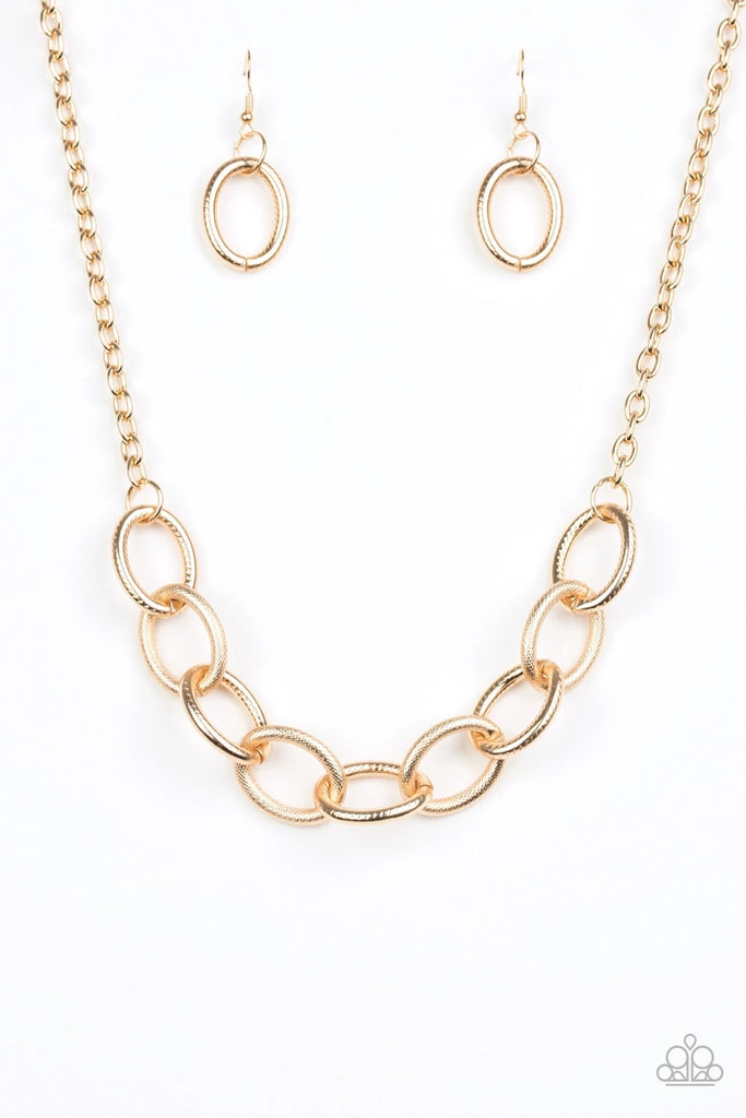 Boldly Bronx - Gold Necklace-Paparazzi