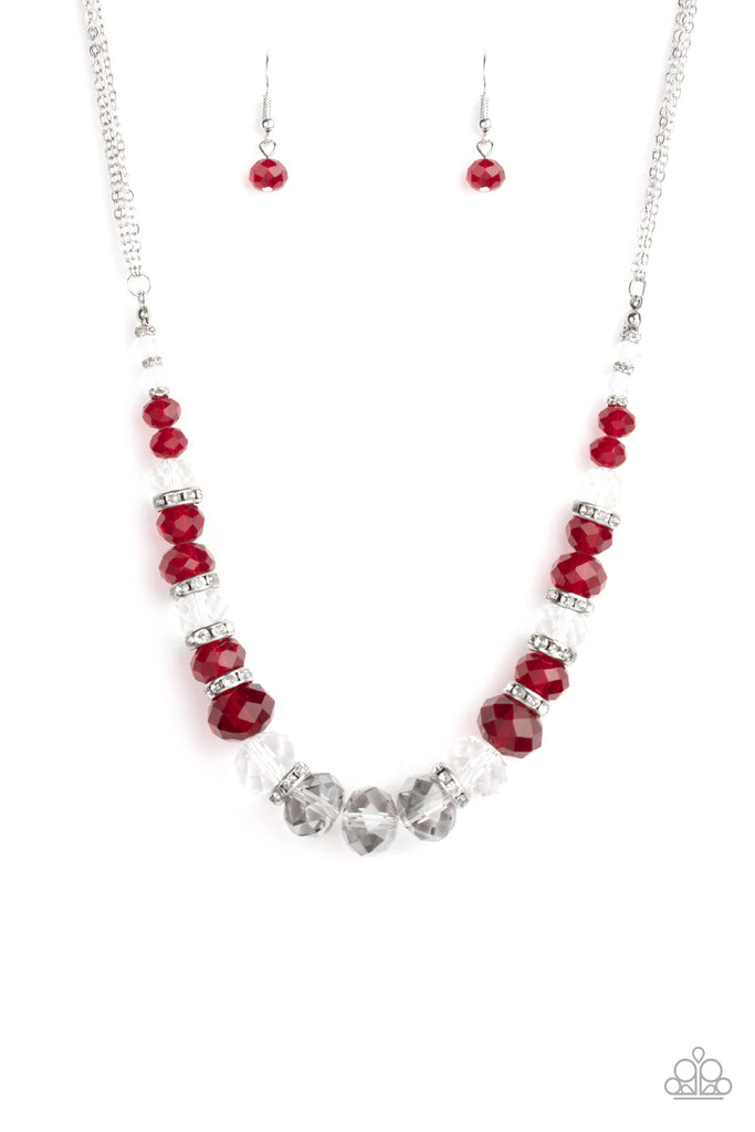 Distracted by Dazzle - Red Necklace-Paparazzi