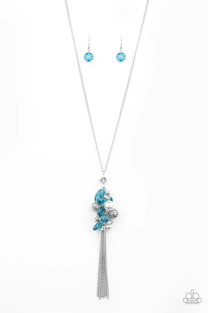 Party Girl Glow - Blue Necklace-Paparazzi