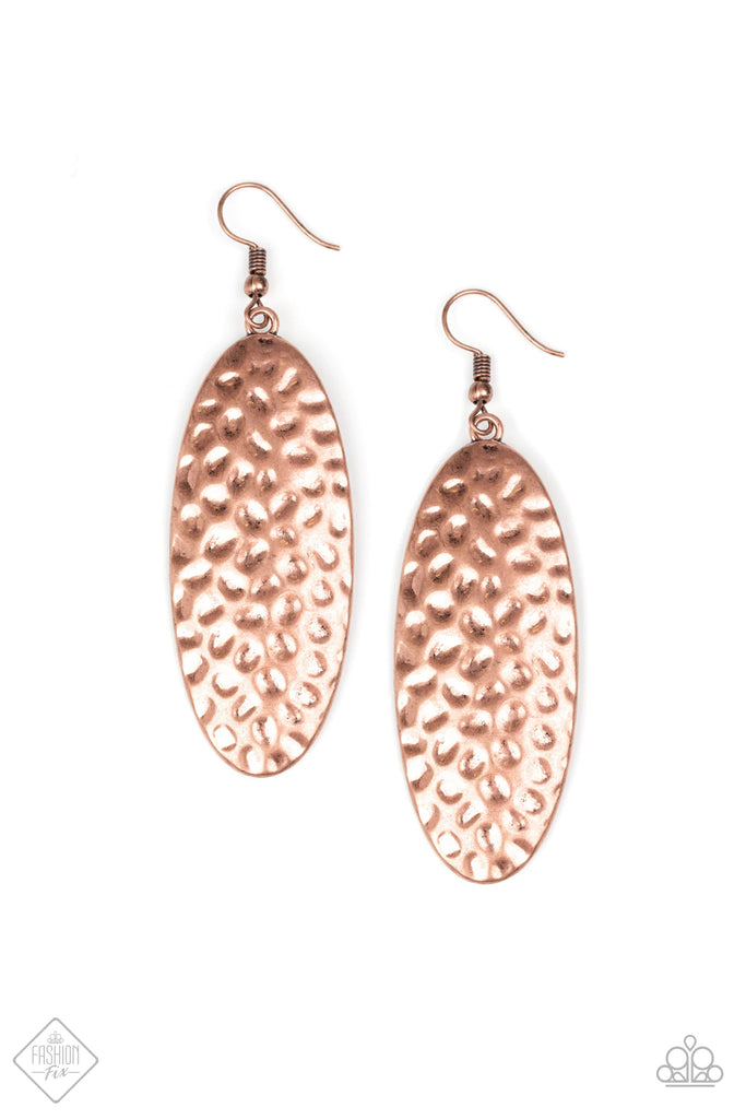 Radiantly Radiant - Vintage Copper Earring-Paparazzi - The Sassy Sparkle