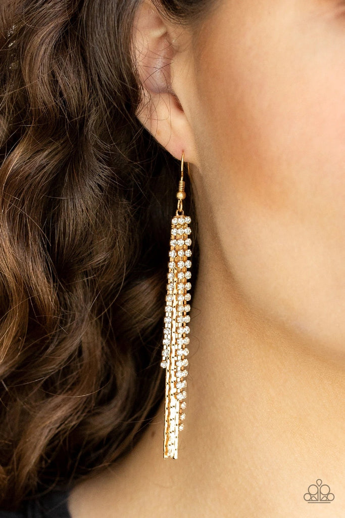 Red Carpet Bombshell - Gold Earring-Paparazzi