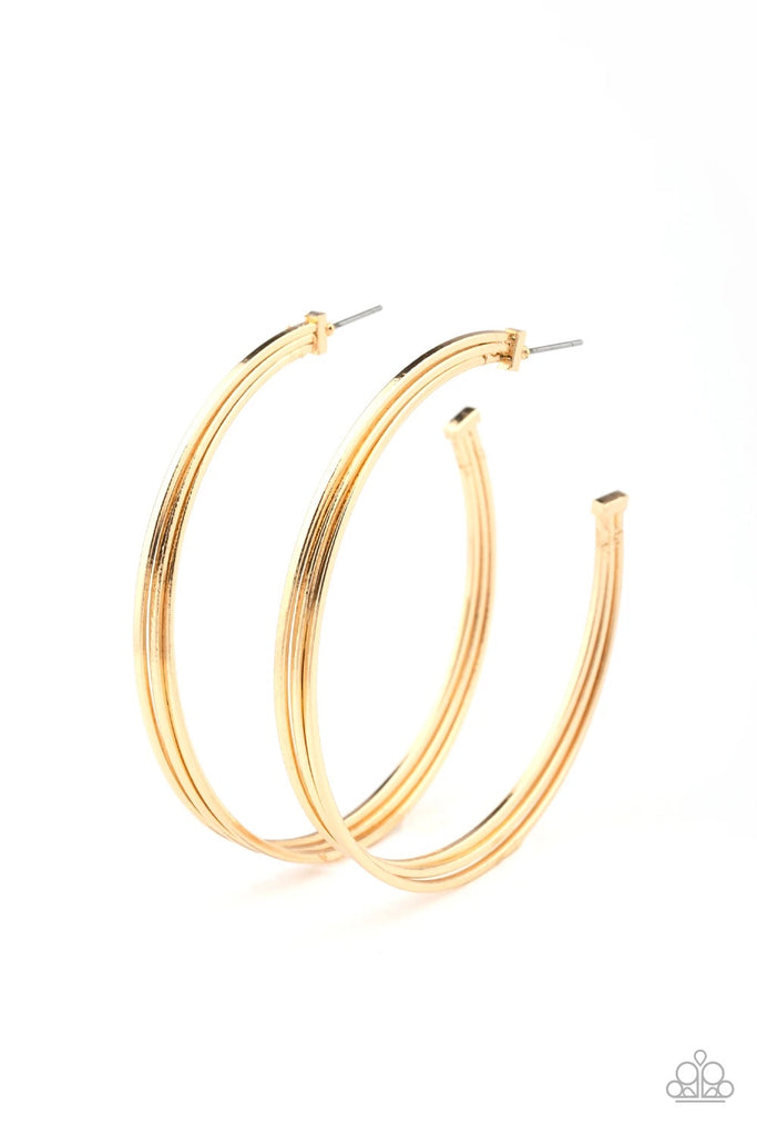 Wheelhouse - Gold Hoop Post Earring-Paparazzi