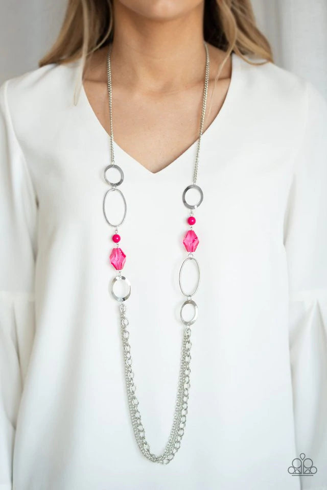 Jewel Jubilee - Pink Necklace-Paparazzi - The Sassy Sparkle