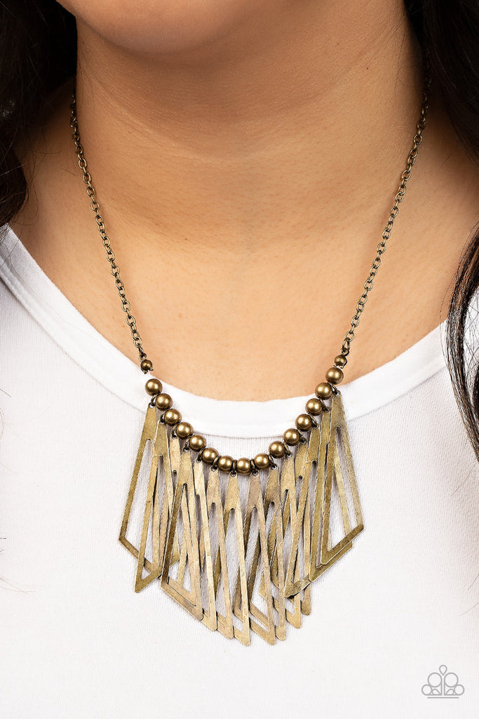 Industrial Jungle - Brass Necklace-Paparazzi - The Sassy Sparkle