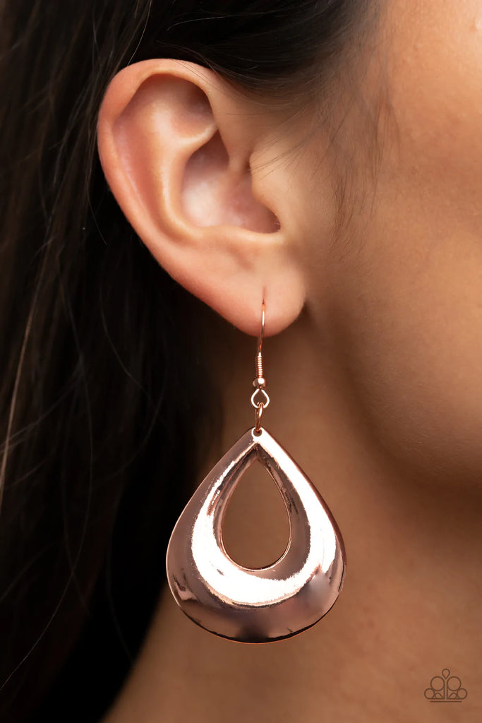 Laid-Back Leisure - Copper Earring-Paparazzi