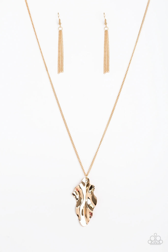 Fiercely Fall - Gold Necklace-Paparazzi