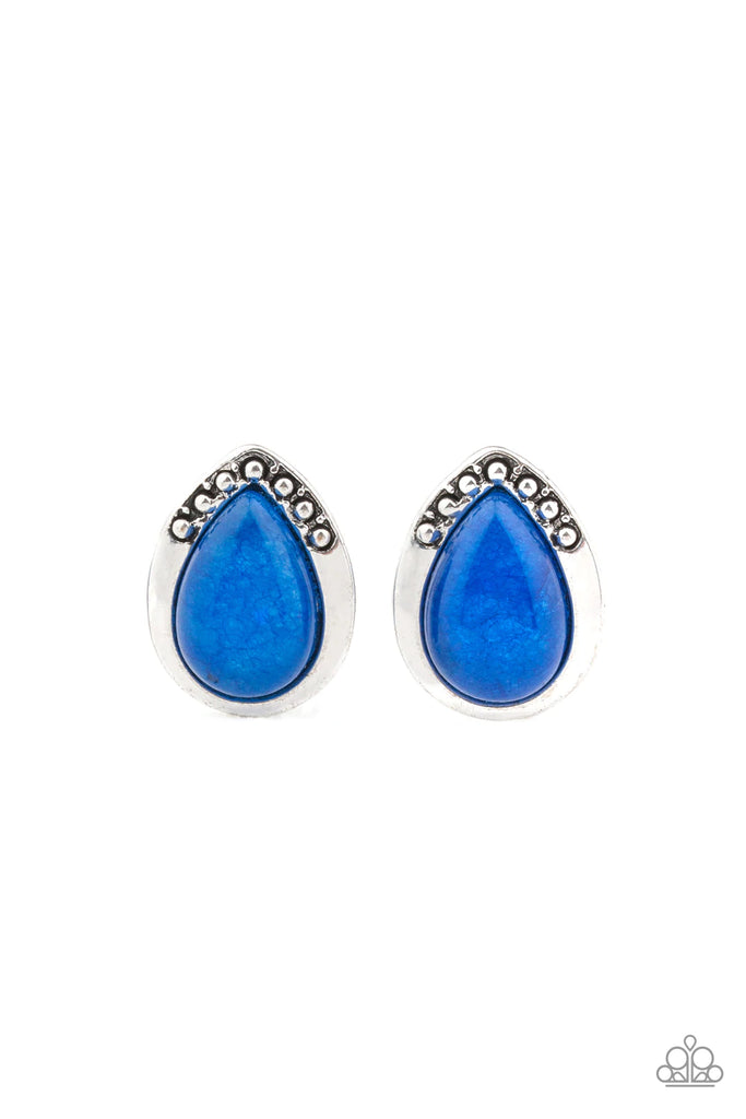 Stone Spectacular - Blue Post Earring-Paparazzi