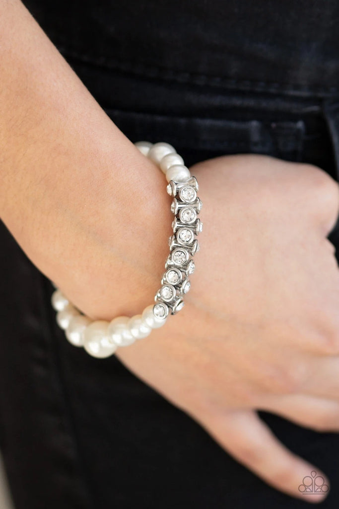 Traffic-Stopping Sparkle - White Bracelet-Paparazzi