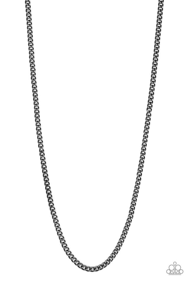 First Rule Of Fight Club - Black Gunmetal Urban Necklace-Paparazzi