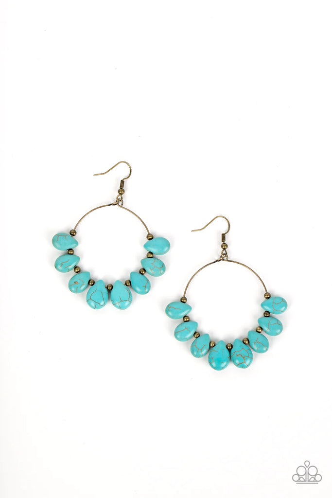 Canyon Quarry -Brass Stone Earring-Paparazzi - The Sassy Sparkle