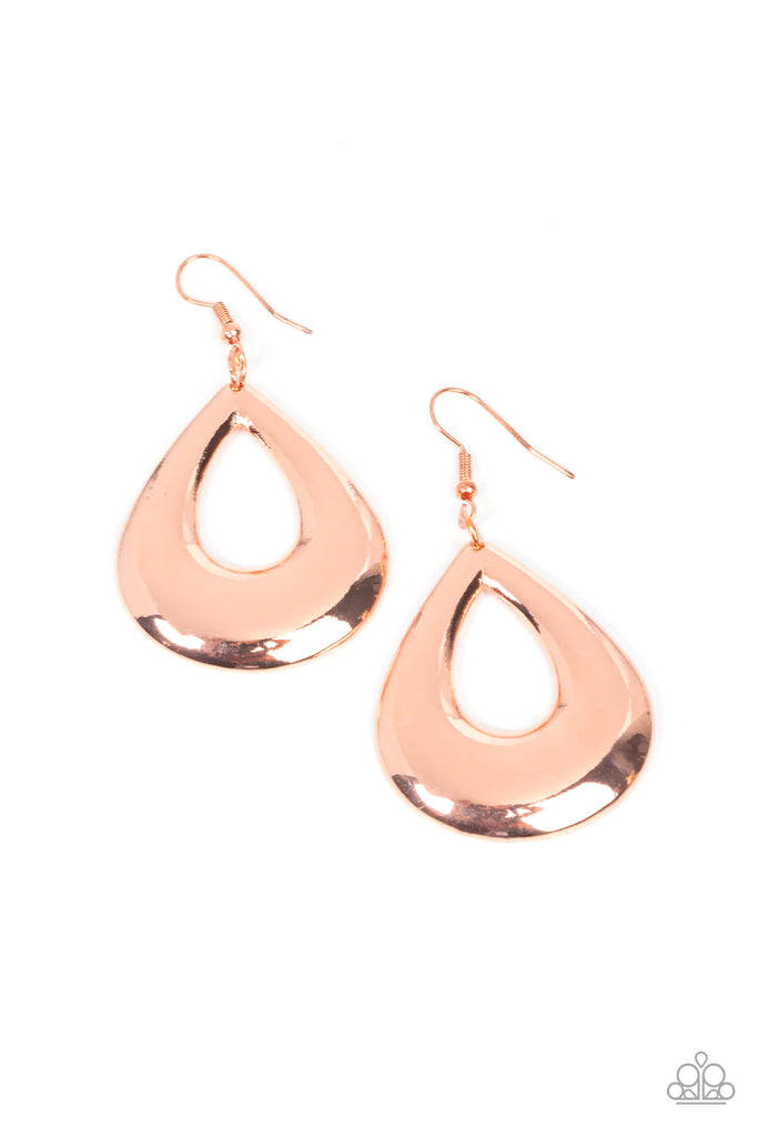 Laid-Back Leisure - Copper Earring-Paparazzi - The Sassy Sparkle