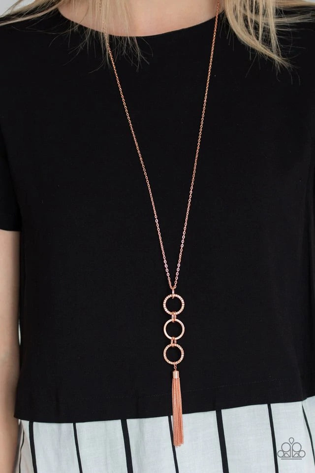 Diva In Diamonds - Copper Necklace-Paparazzi