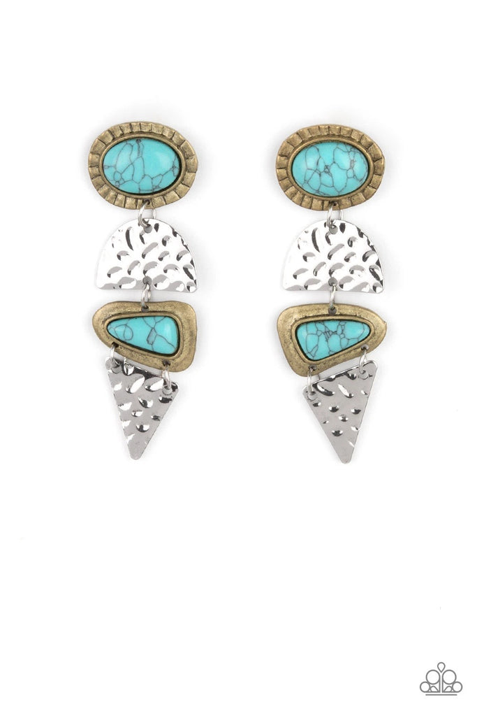 Earthy Extravagance - Multi Post Stone Earring-Paparazzi - The Sassy Sparkle