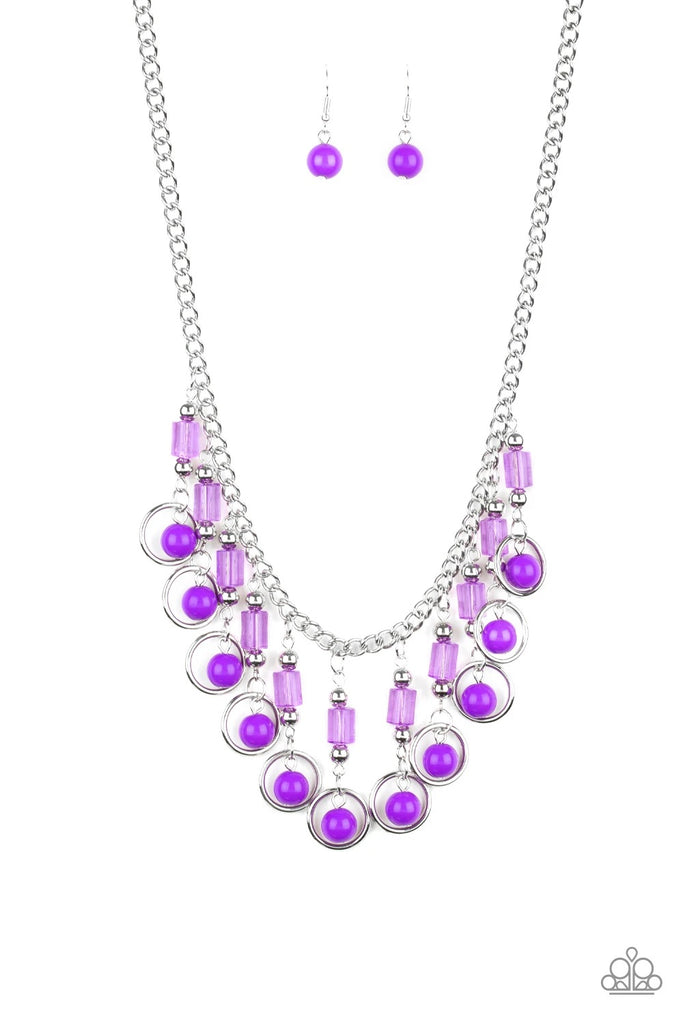 Cool Cascade - Purple Necklace-Paparazzi