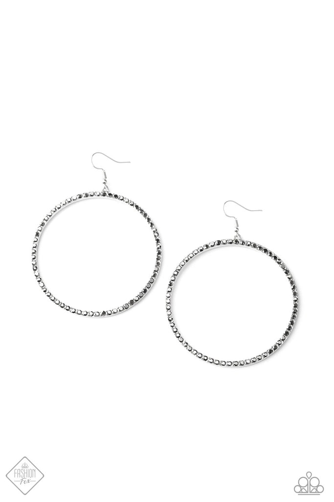 Wide Curves Ahead - Silver Hoop Earring-Paparazzi - The Sassy Sparkle