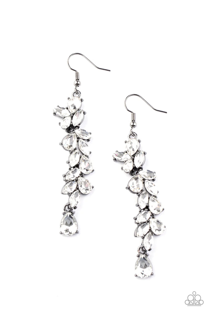 Unlimited Luster - Black Gunmetal Earring-Paparazzi - The Sassy Sparkle