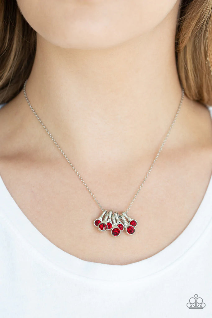 Slide Into Shimmer - Red Necklace-Paparazzi