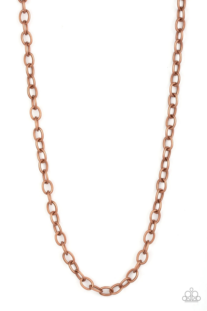 Courtside Seats - Vintage Copper Urban Necklace-Paparazzi