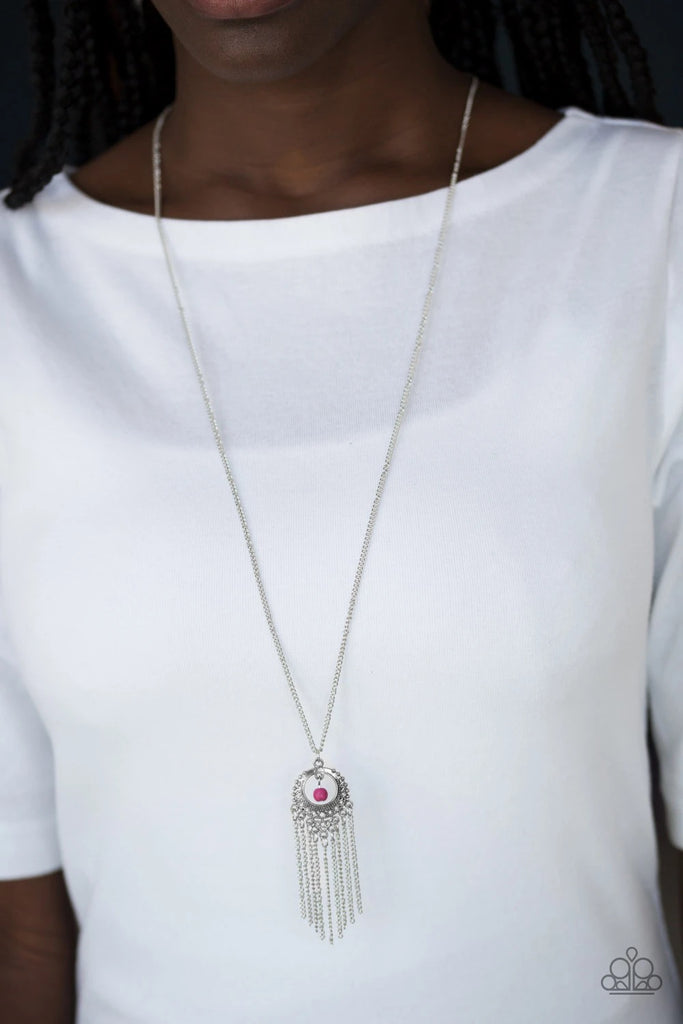 Western Weather - Pink Stone Necklace-Paparazzi