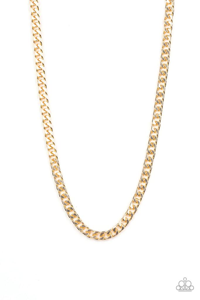 The Game Chain-ger - Gold Urban Necklace -Paparazzi