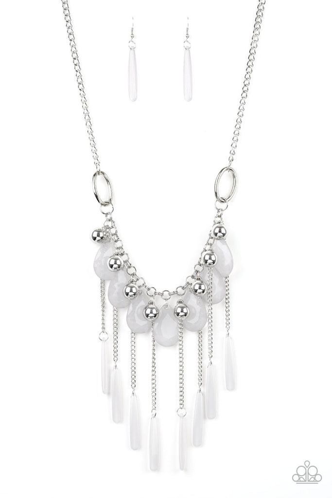 Roaring Riviera - White Necklace-Paparazzi - The Sassy Sparkle