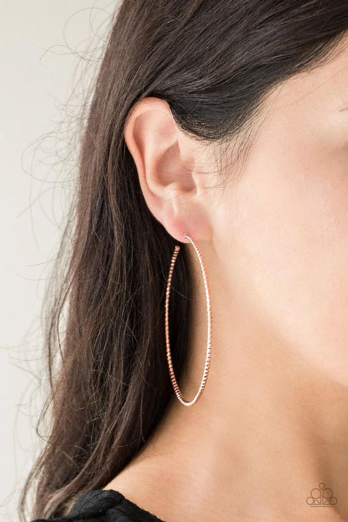 Hooked On Hoops - Copper Post Hoop Earring-Paparazzi