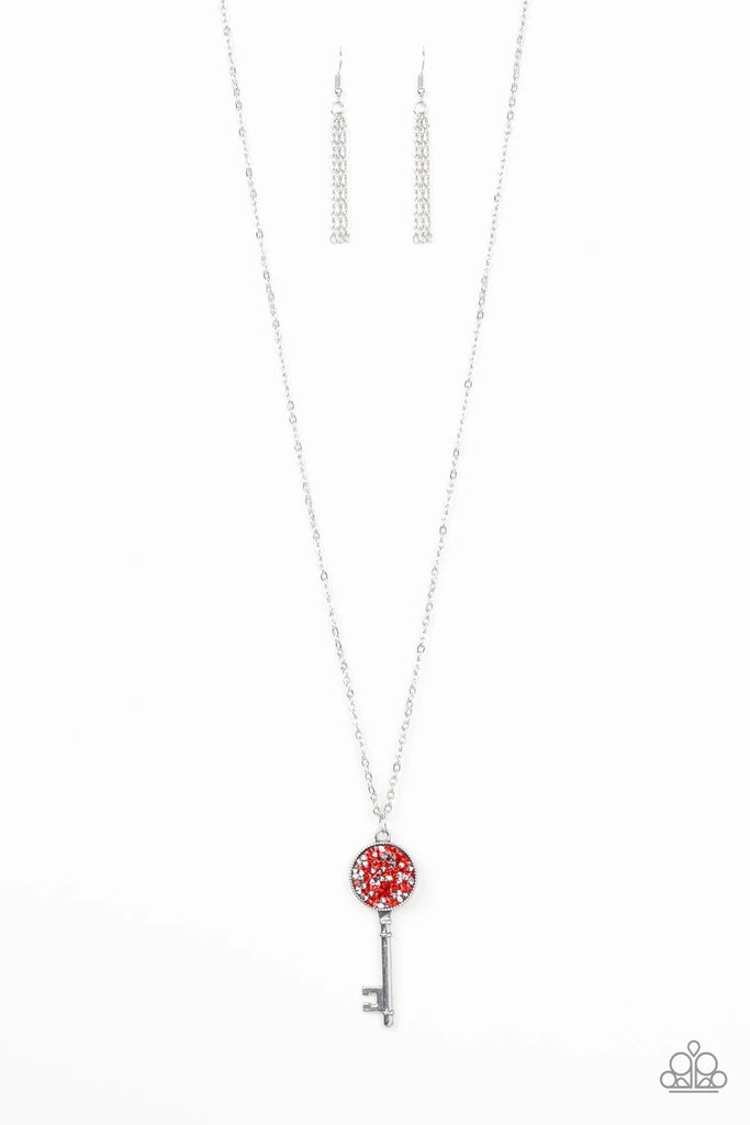 Key Keepsake - Red Necklace-Paparazzi