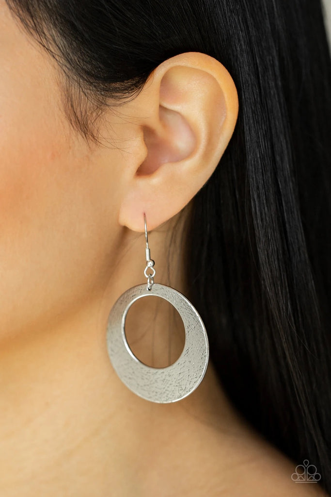 Outer Plains - Silver Earring-Paparazzi