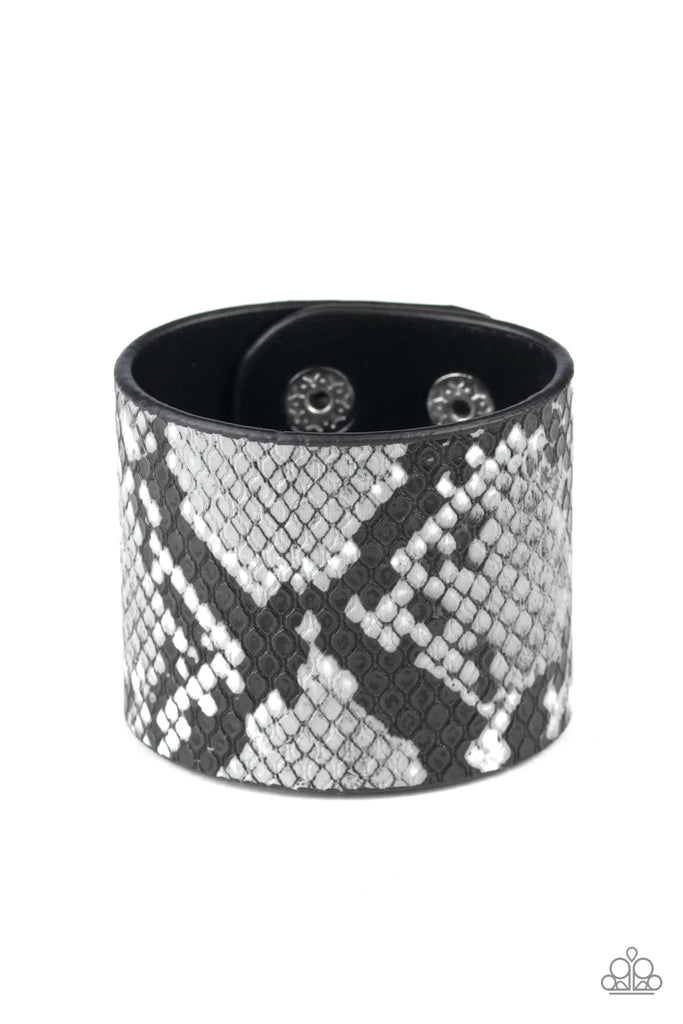 The Rest Is HISS-tory - Silver Leather Urban Bracelet-Paparazzi - The Sassy Sparkle