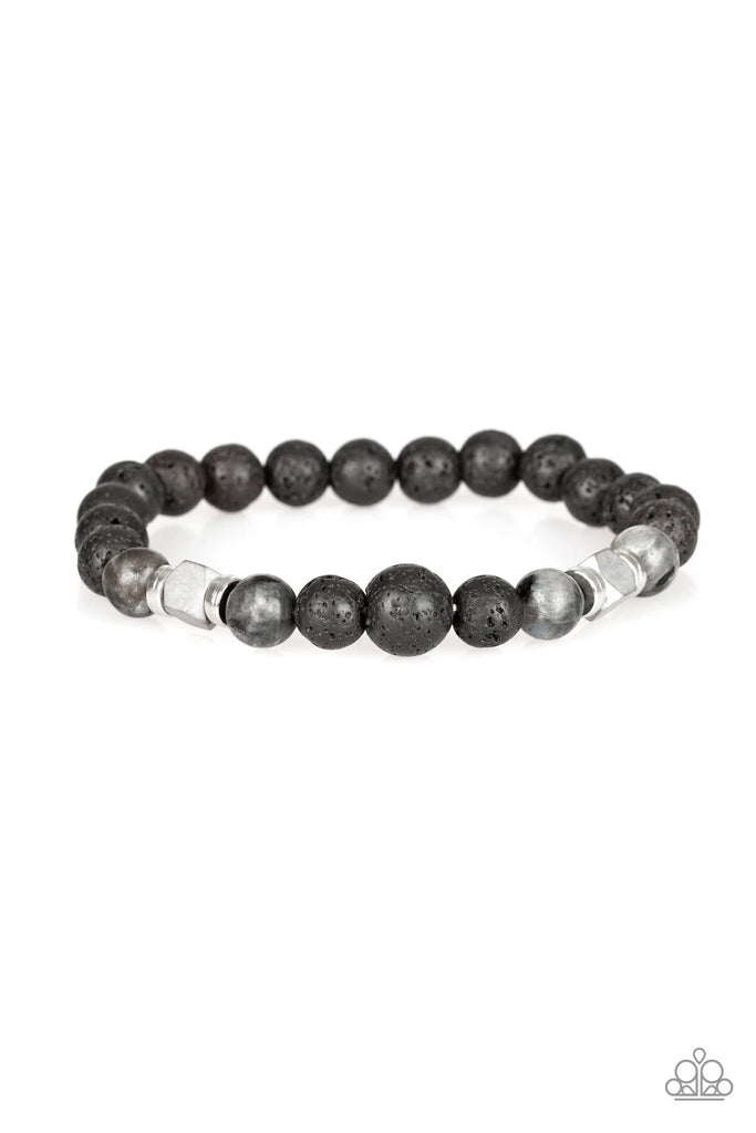 Strength - Black Urban Lava Bead Bracelet-Paparazzi - The Sassy Sparkle