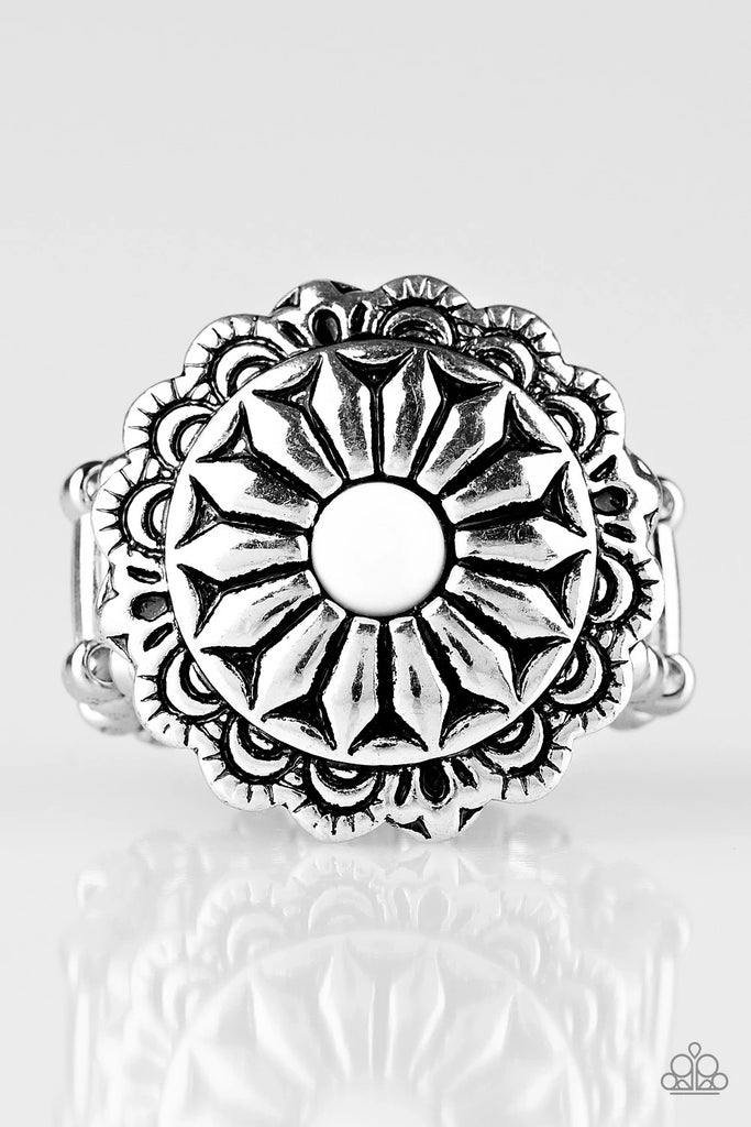 Daringly Daisy - White Ring-Paparazzi