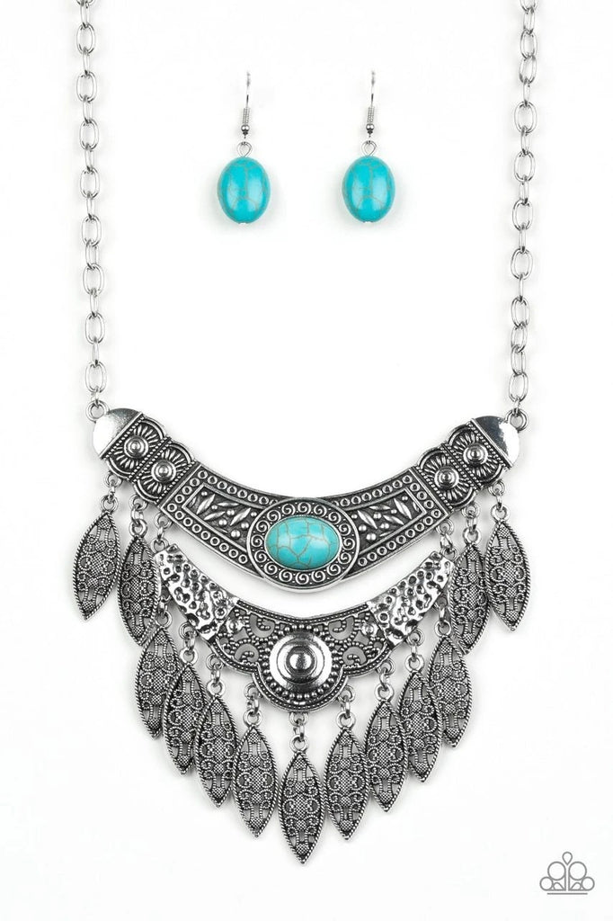 Island Queen - Blue Stone Necklace-Paparazzi - The Sassy Sparkle